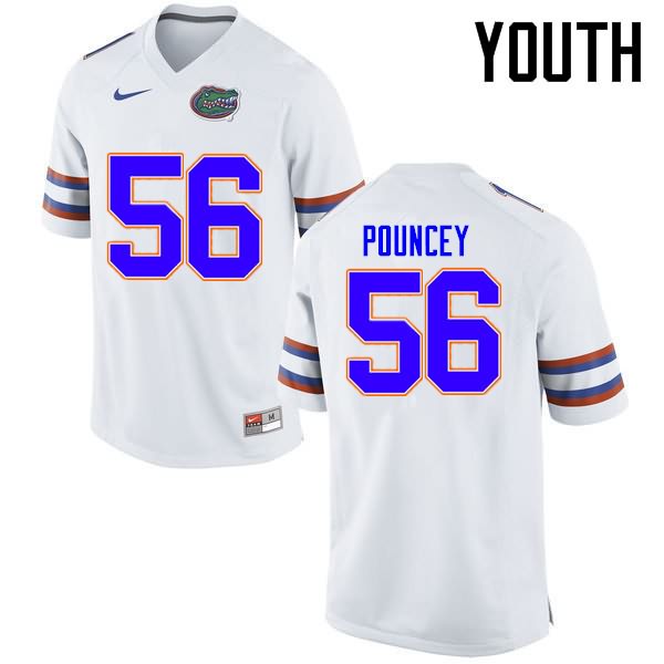 Youth NCAA Florida Gators Maurkice Pouncey #56 Stitched Authentic Nike White College Football Jersey WAP8065NK